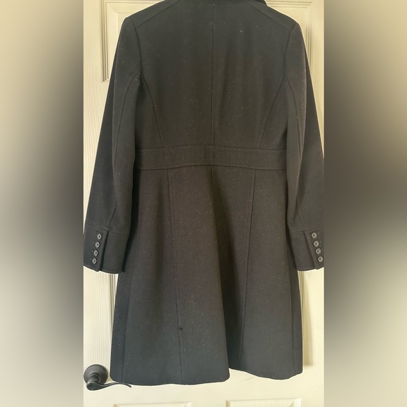 J Crew factory Black Lady Day Coat 100% wool size 8 - Picture 2 of 11